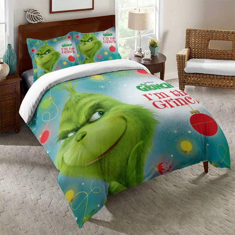 How The Grinch Stole Christmas Duvet Cover Quilt Cover Pillowcase Bedding Set Bed Linen Home Bedroom Decor