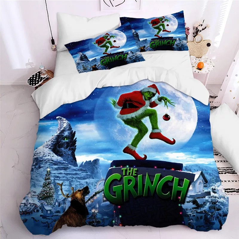 How The Grinch Stole Christmas Duvet Cover Quilt Cover Pillowcase Bedding Set Bed Linen Home Bedroom Decor