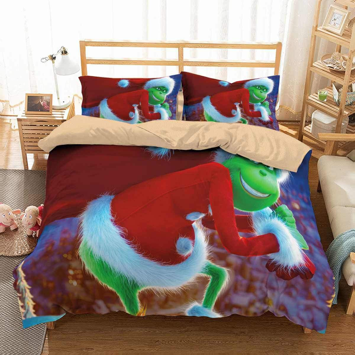How The Grinch Stole Christmas Duvet Cover Quilt Cover Pillowcase Bedding Set Bed Linen Home Bedroom Decor