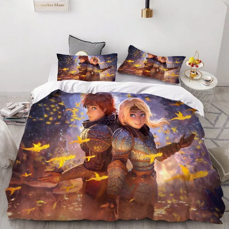 How To Train Your Dragon Hiccup Duvet Cover Quilt Cover Pillowcase Bedding Set Bed Linen Home Bedroom Decor