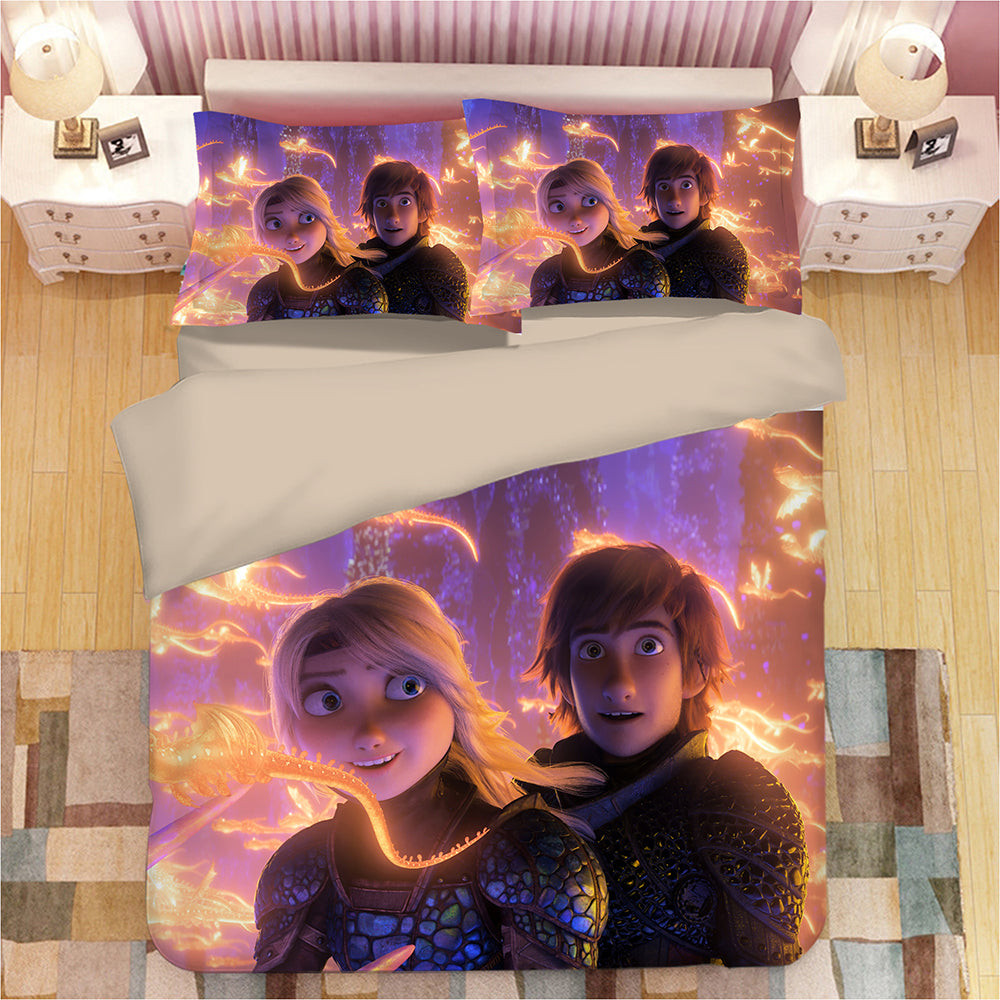 How To Train Your Dragon Hiccup Duvet Cover Quilt Cover Pillowcase Bedding Set Bed Linen Home Bedroom Decor
