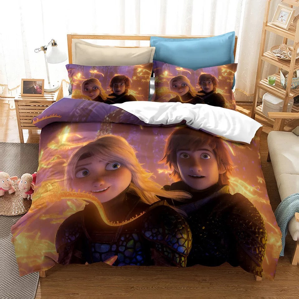 How To Train Your Dragon Hiccup Duvet Cover Quilt Cover Pillowcase Bedding Set Bed Linen Home Bedroom Decor