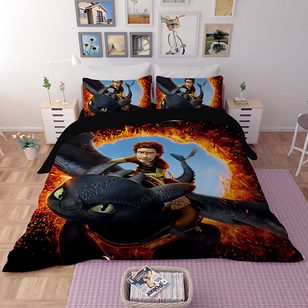 How To Train Your Dragon Hiccup Duvet Cover Quilt Cover Pillowcase Bedding Set Bed Linen Home Bedroom Decor
