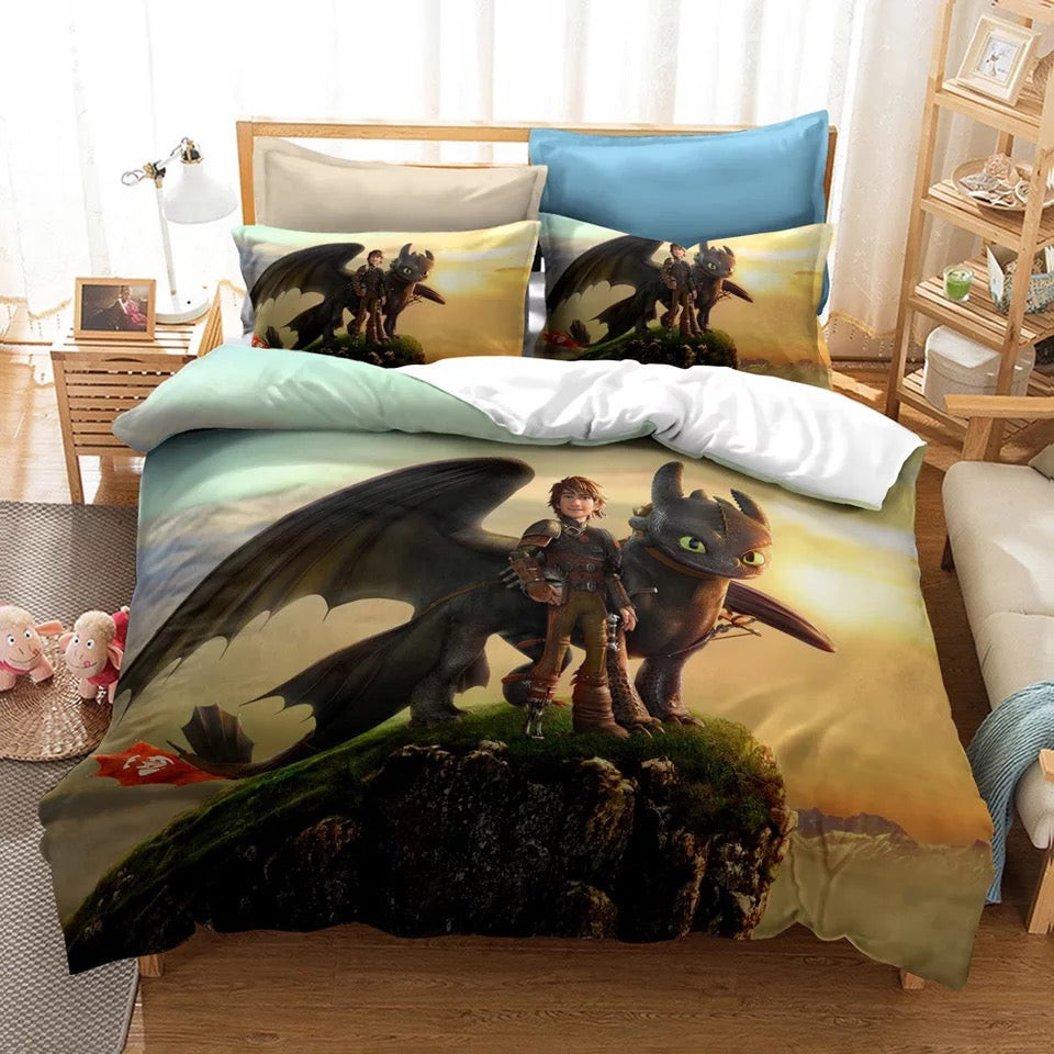 How To Train Your Dragon Hiccup Duvet Cover Quilt Cover Pillowcase Bedding Set Bed Linen Home Bedroom Decor