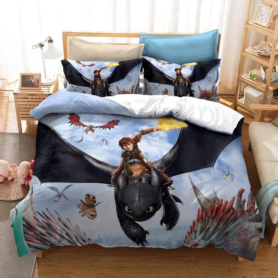 How To Train Your Dragon Hiccup Duvet Cover Quilt Cover Pillowcase Bedding Set Bed Linen Home Bedroom Decor