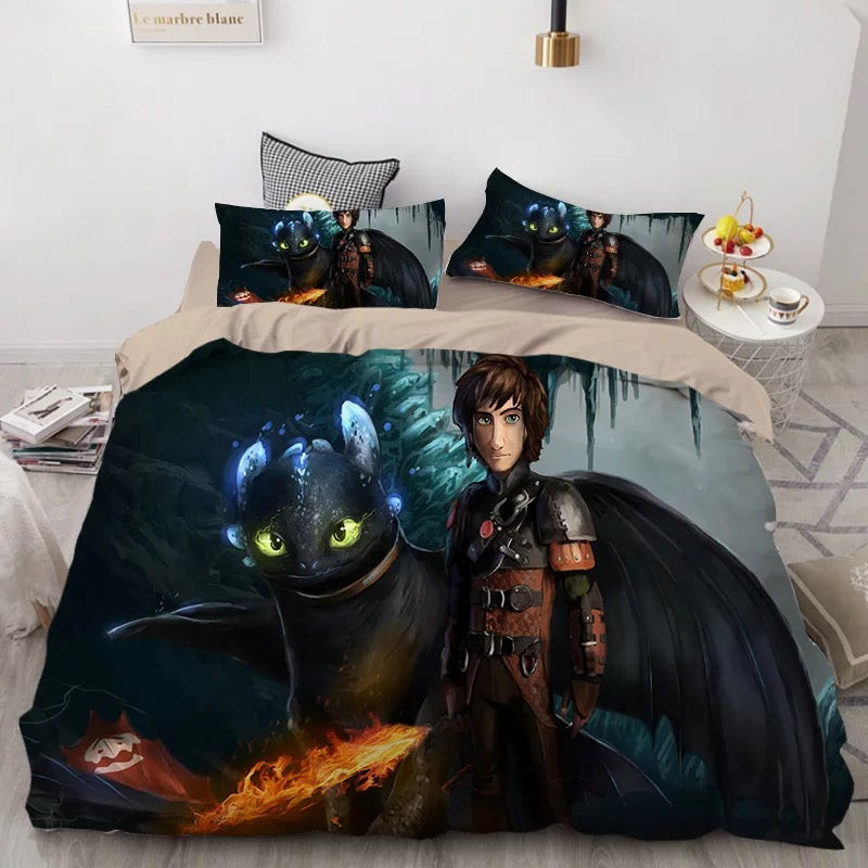 How To Train Your Dragon Hiccup Duvet Cover Quilt Cover Pillowcase Bedding Set Bed Linen Home Bedroom Decor