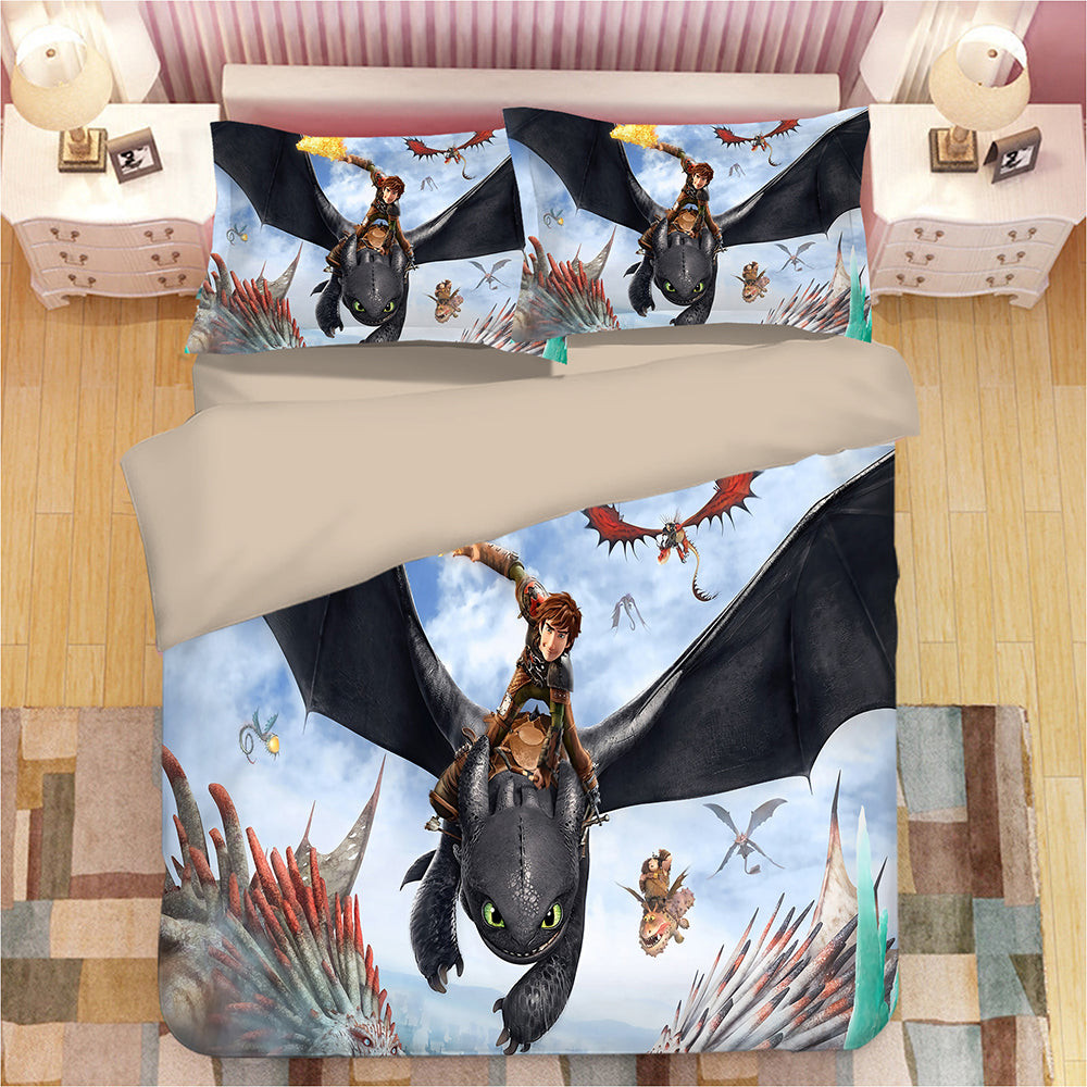 How To Train Your Dragon Hiccup Duvet Cover Quilt Cover Pillowcase Bedding Set Bed Linen Home Bedroom Decor