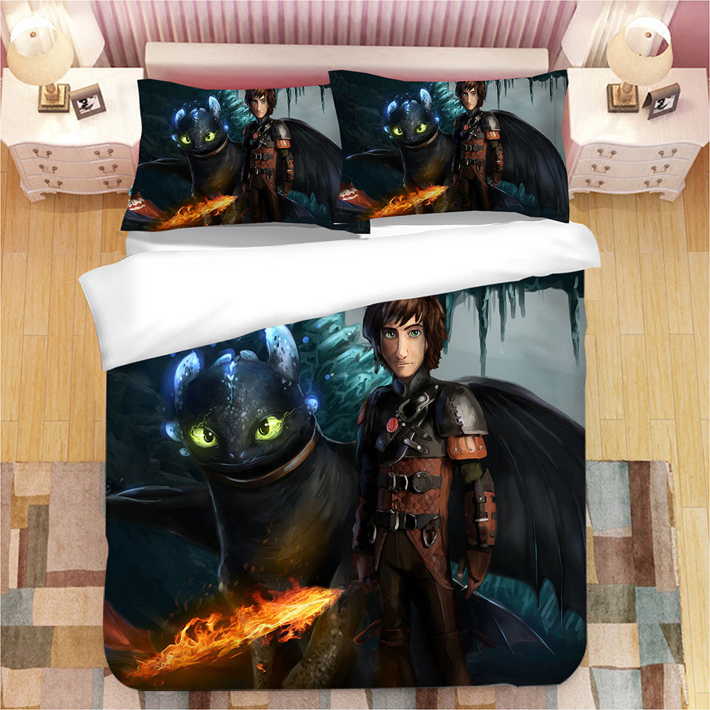 How To Train Your Dragon Hiccup Duvet Cover Quilt Cover Pillowcase Bedding Set Bed Linen Home Bedroom Decor