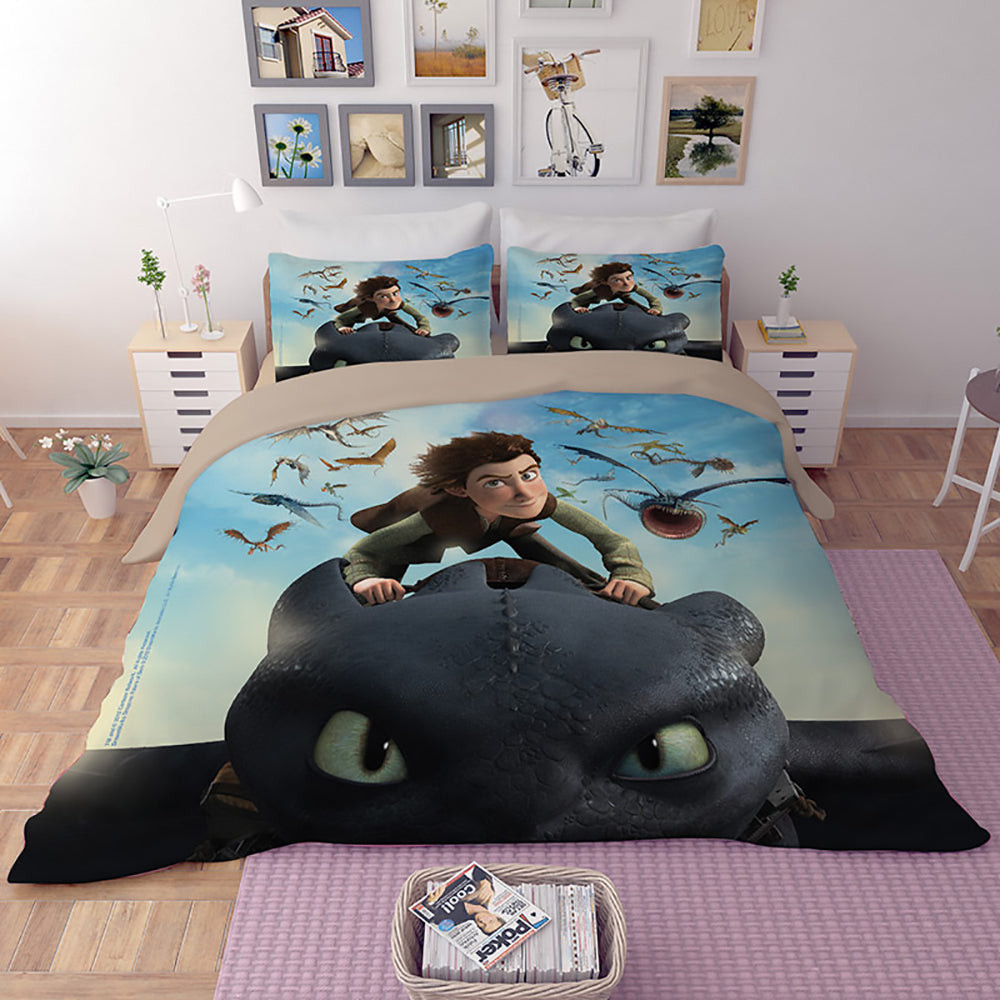 How To Train Your Dragon Hiccup Duvet Cover Quilt Cover Pillowcase Bedding Set Bed Linen Home Bedroom Decor
