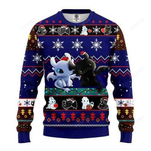 How To Train Your Dragon Toothless Love Christmas For Dragon Lovers Ugly Christmas Sweater,