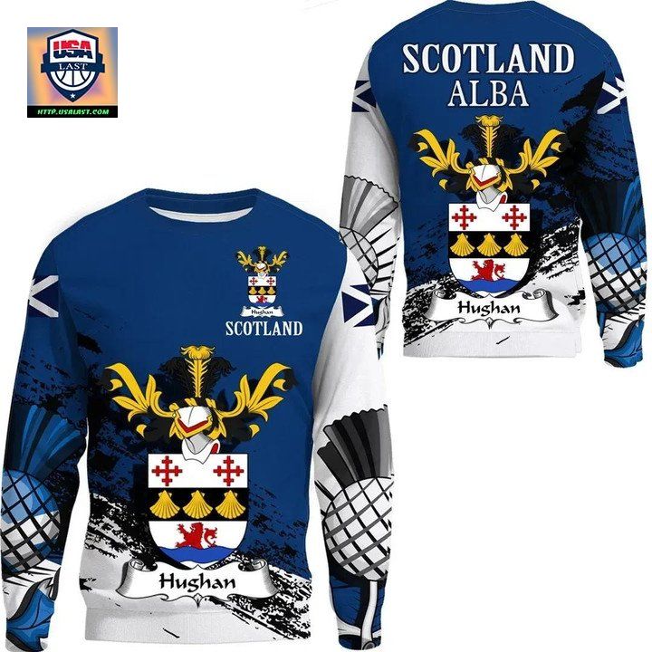 Hughan Scottish Family Crest Scotland Special Sweater 