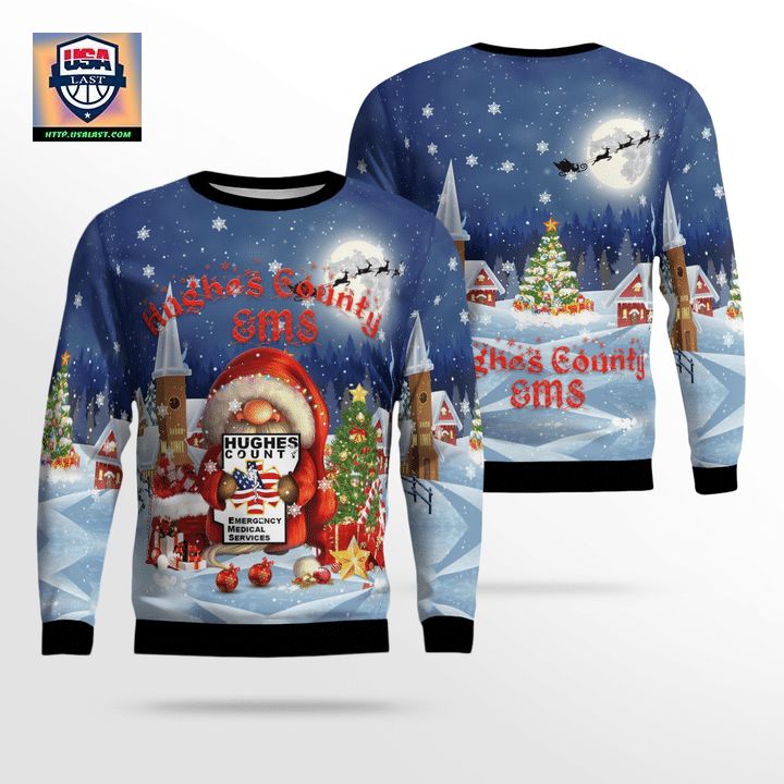 Hughes County Emergency Medical Service AOP Christmas Sweater