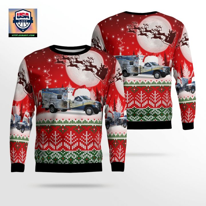 Hughes County Emergency Medical Service AOP Christmas Sweater