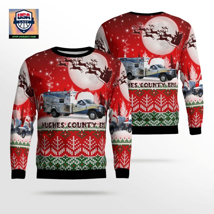 Hughes County Emergency Medical Service AOP Christmas Sweater