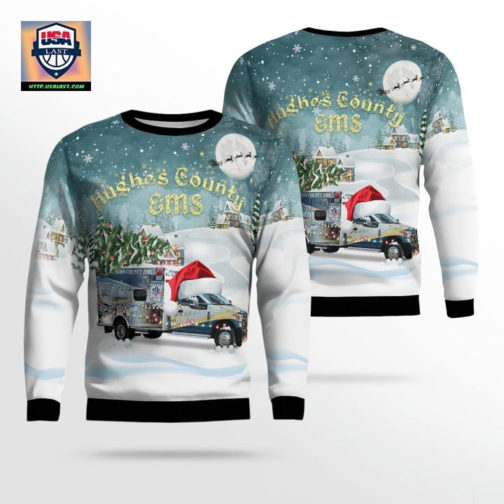 Hughes County Emergency Medical Service AOP Christmas Sweater
