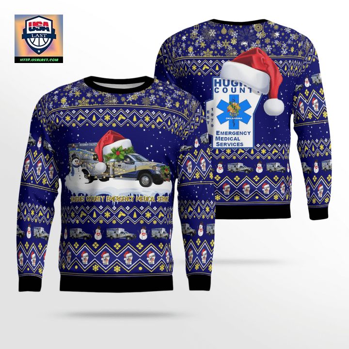 Hughes County Emergency Medical Service Christmas AOP Sweater