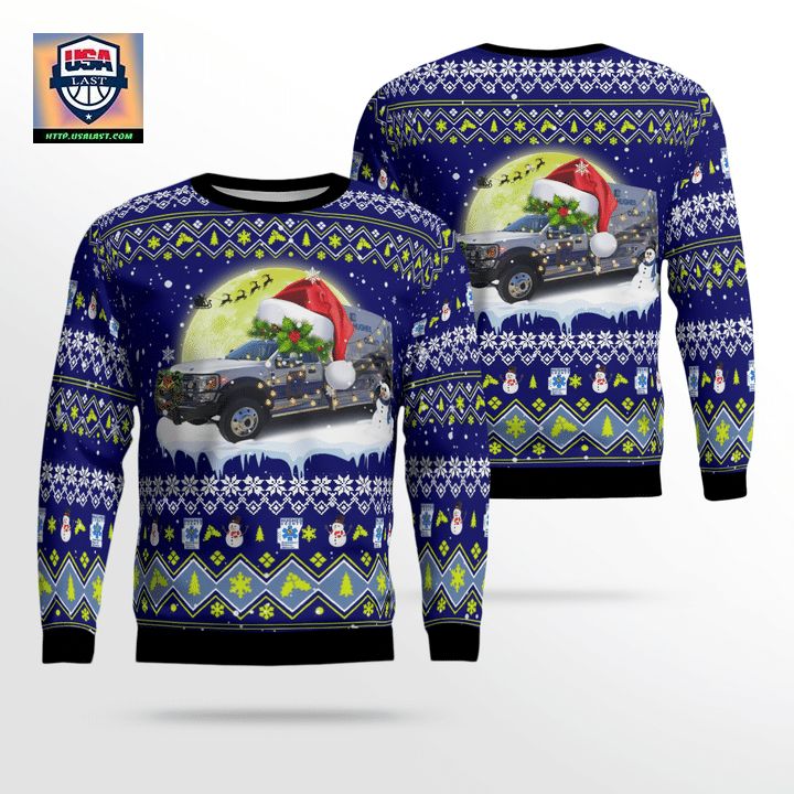 Hughes County Emergency Medical Service Christmas AOP Sweater