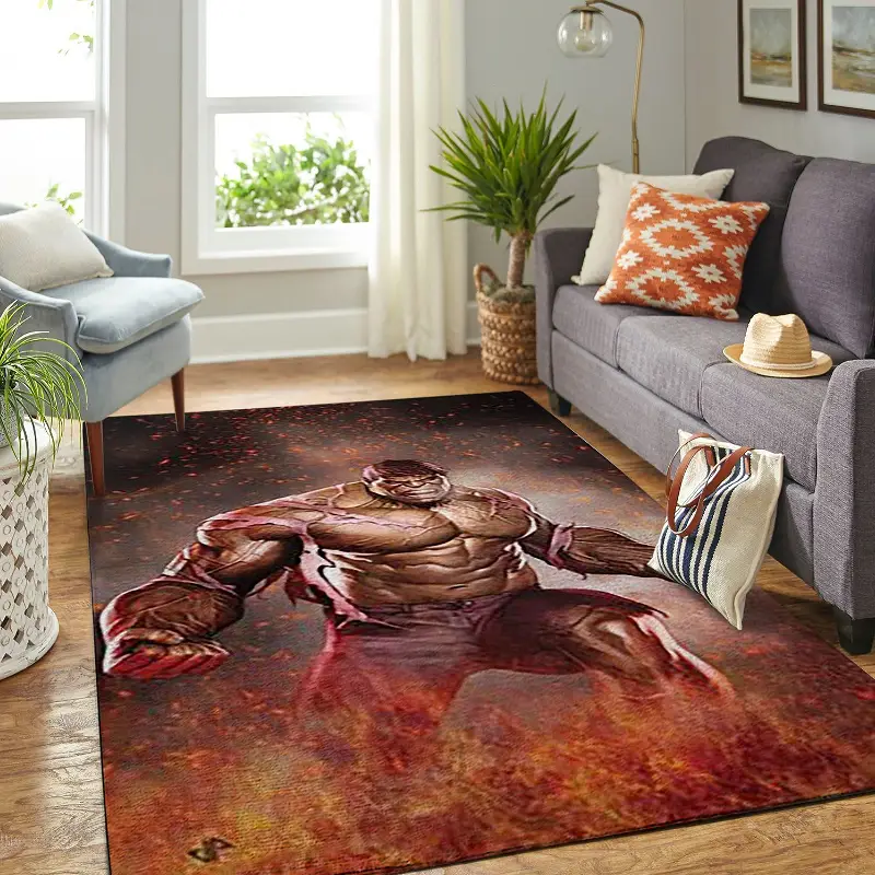 Hulk 3D Rectangle Area Rug – Full Print Carpet For Living Room & Bedroom Home Decor