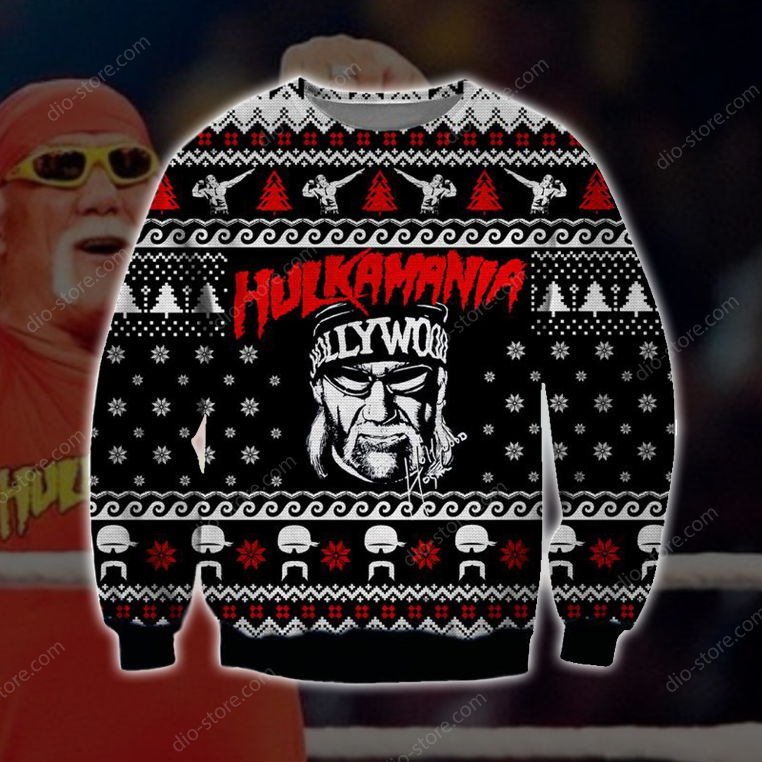 Hulkamania Knitting Pattern 3D Print Ugly Christmas Sweater