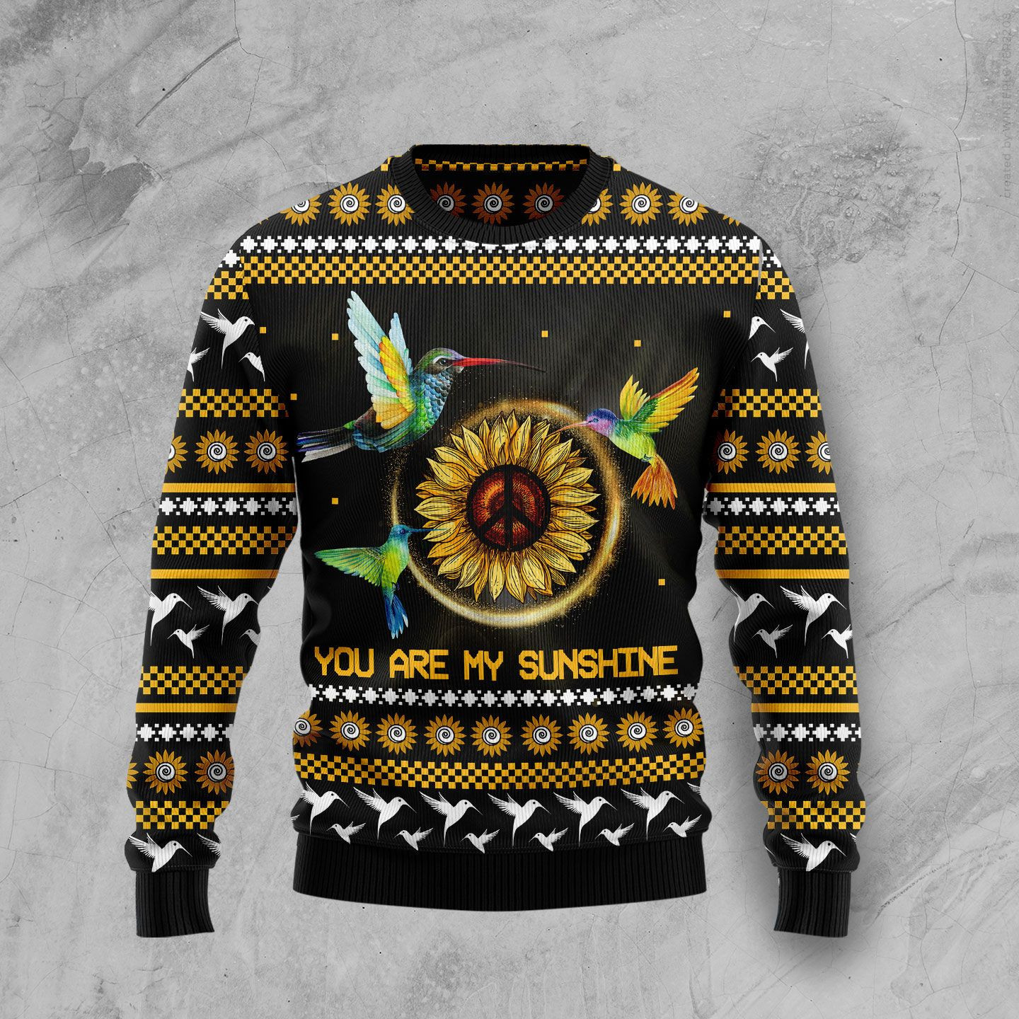 Hummingbird Sunflower Ugly Christmas Sweater, Perfect Holiday Gift