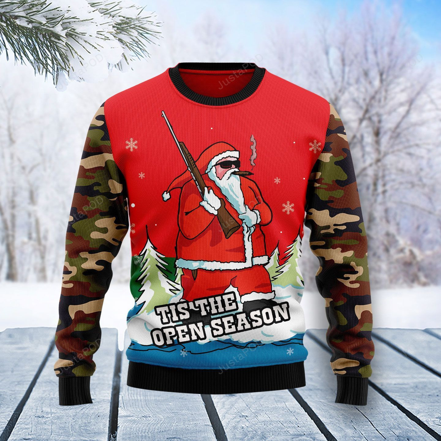 Hunting Santa Christmas Christmas Ugly Christmas Sweater,