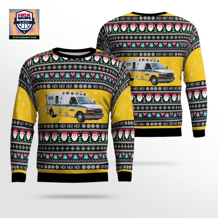 Huntsville Alabama HEMSI Ambulance Christmas Sweater 3D