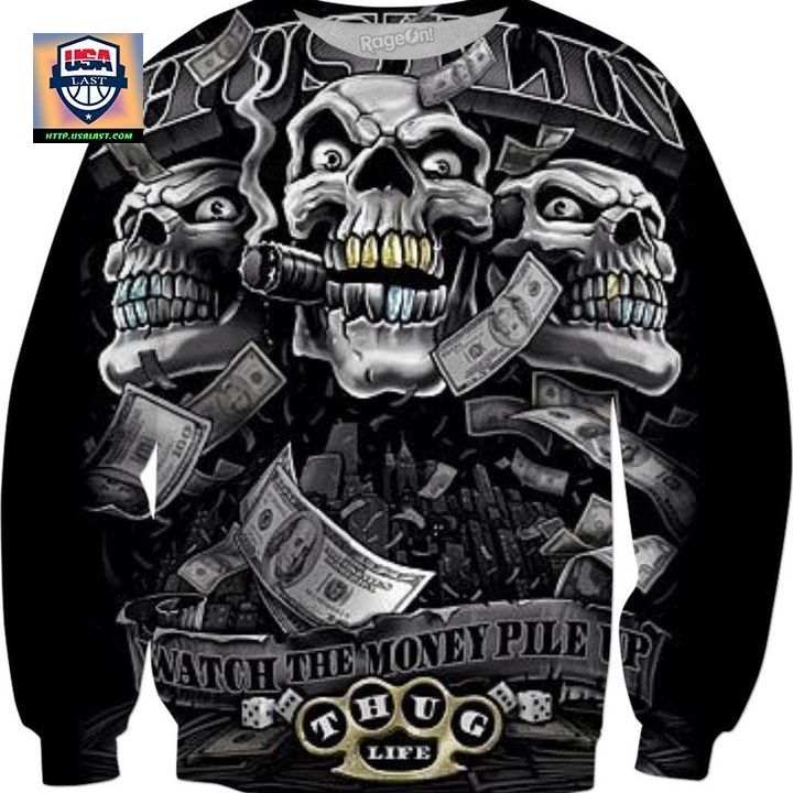 Hustlin Watch The Money Pile Up Sweater