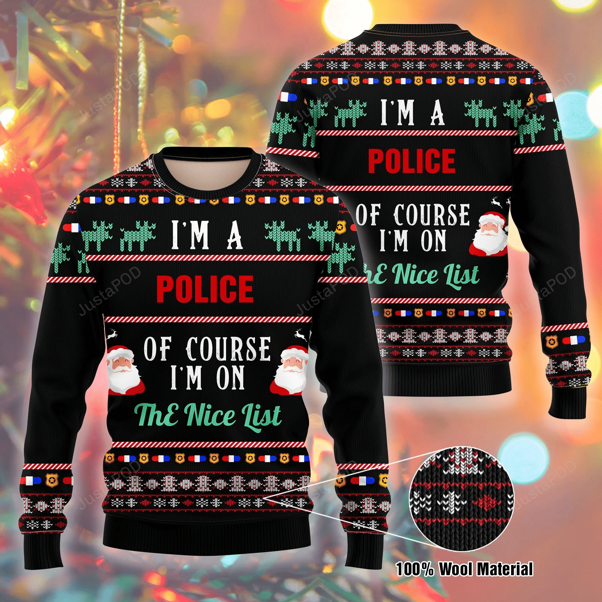 I Am A Police Ugly Christmas Sweater, Perfect Holiday Gift