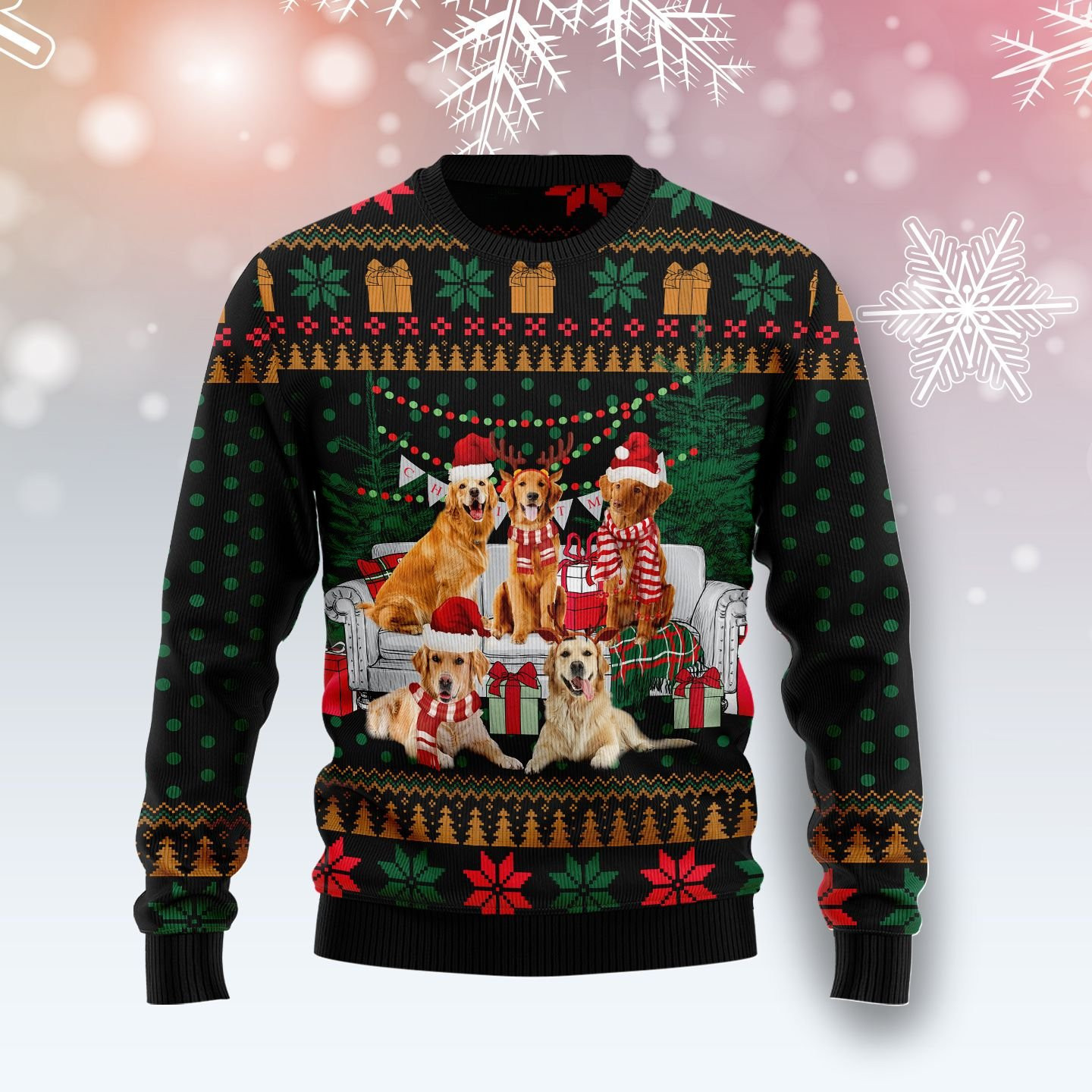 I Am Ready For Christmas Golden Retriever Ugly Christmas Sweater, Perfect Holiday Gift