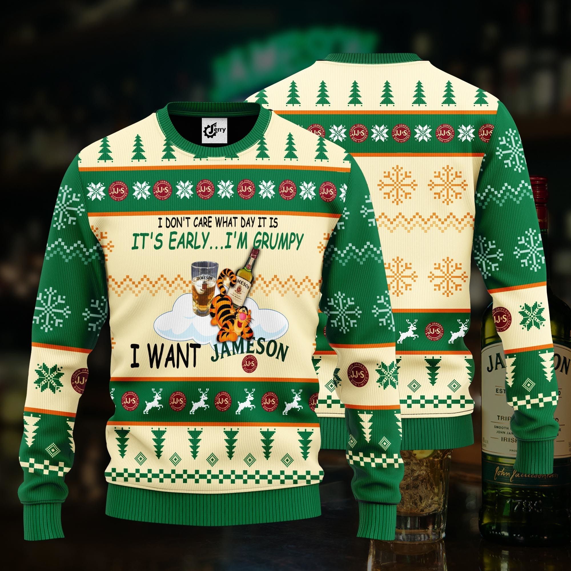 I Don'T Care What Day It Is It'S Early I'M Grumpy I Want Jameson Ugly Christmas Sweater