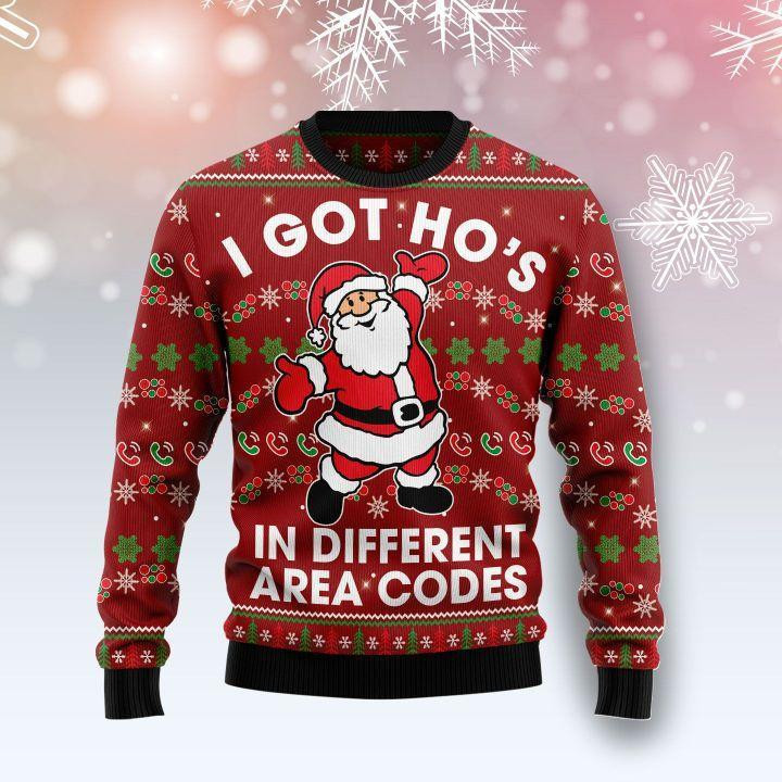 I Got Hos In Different Area Codes Ugly Christmas Sweater Perfect Holiday Gift