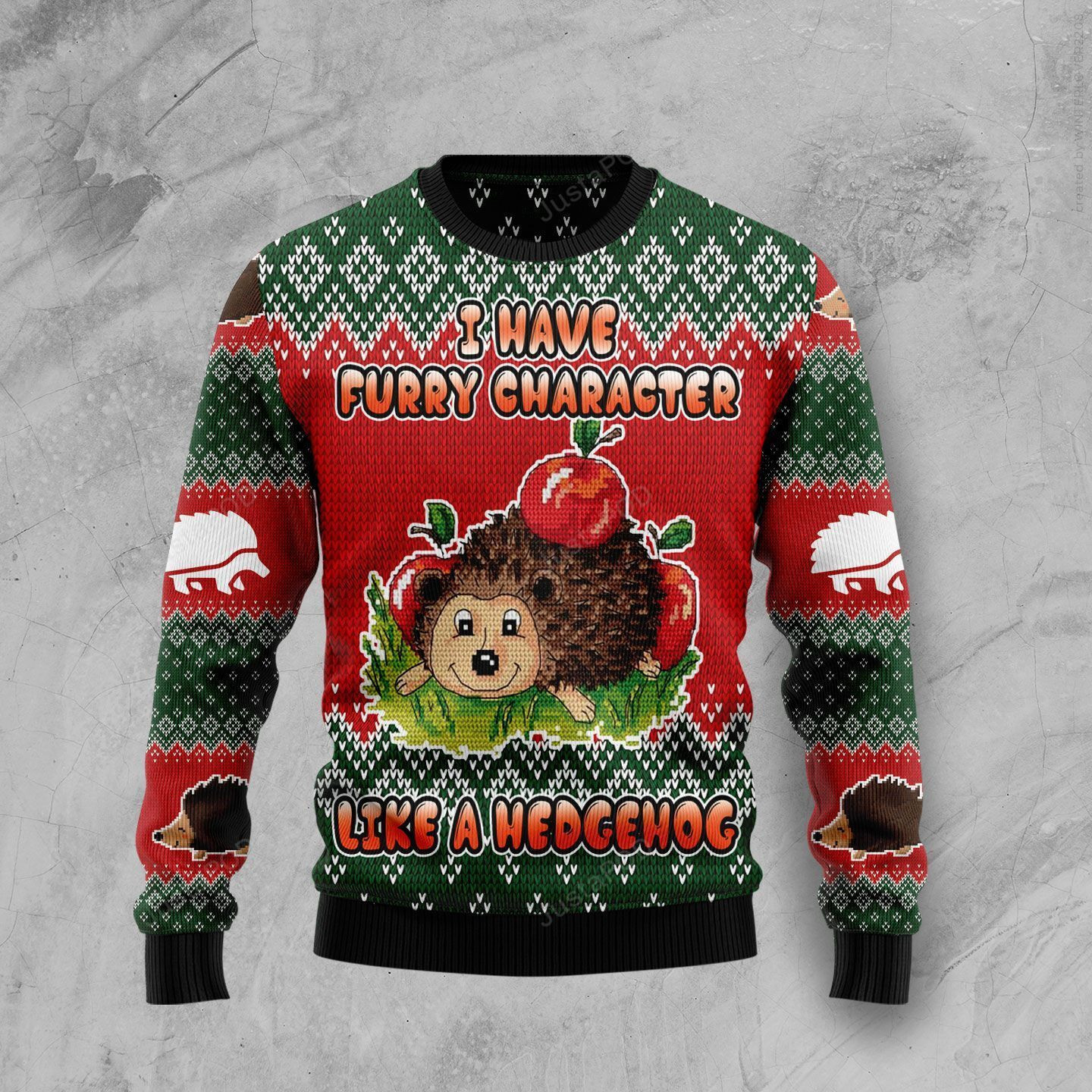 I Have A Furry Character Like A Hedgehog Ugly Christmas Sweater, Perfect Holiday Gift