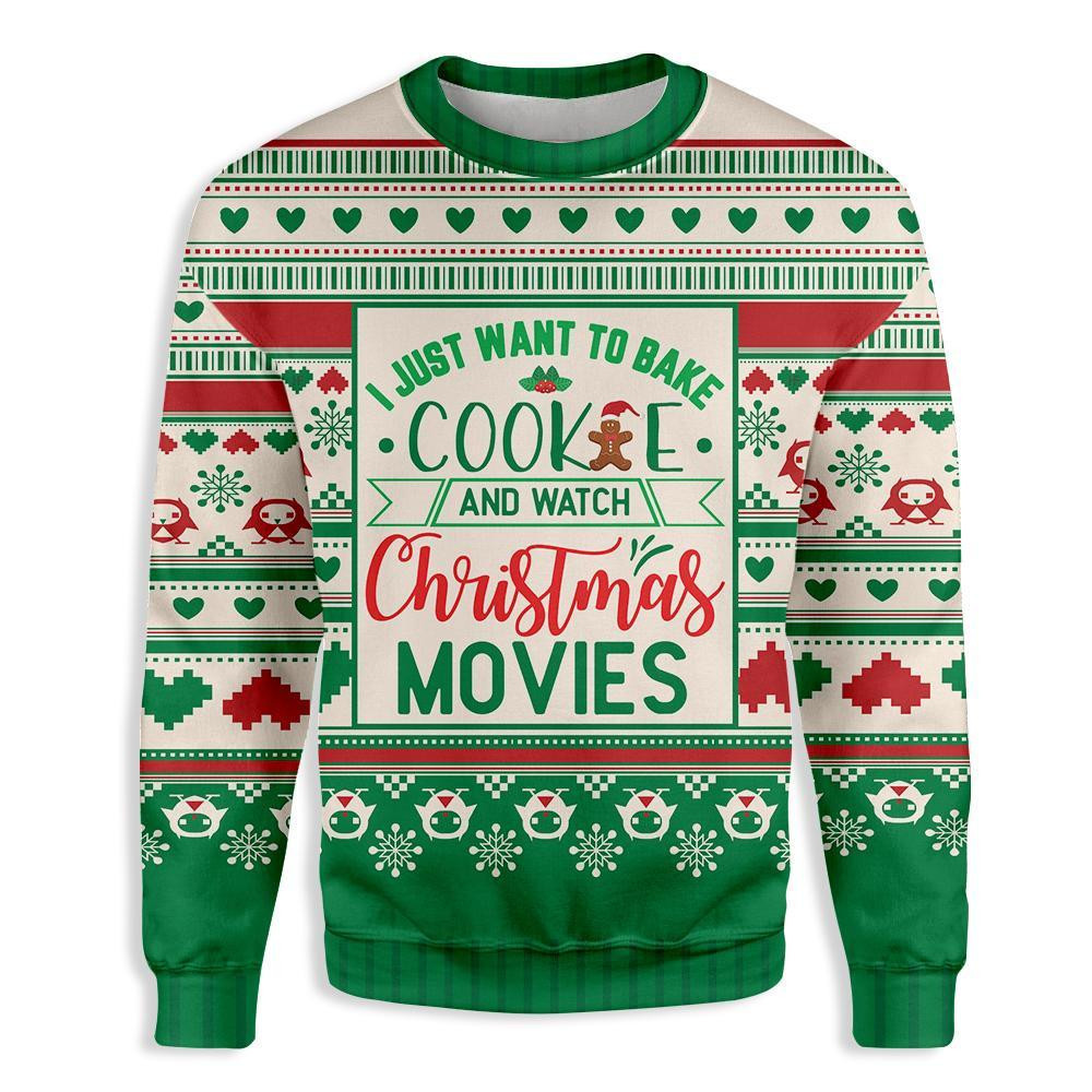 I Just Want To Bake Cookies Ugly Christmas Sweater, Perfect Holiday Gift