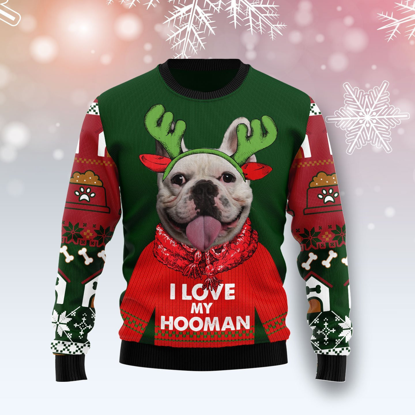 I Love My Hooman Dog Ugly Christmas Sweater, Perfect Holiday Gift