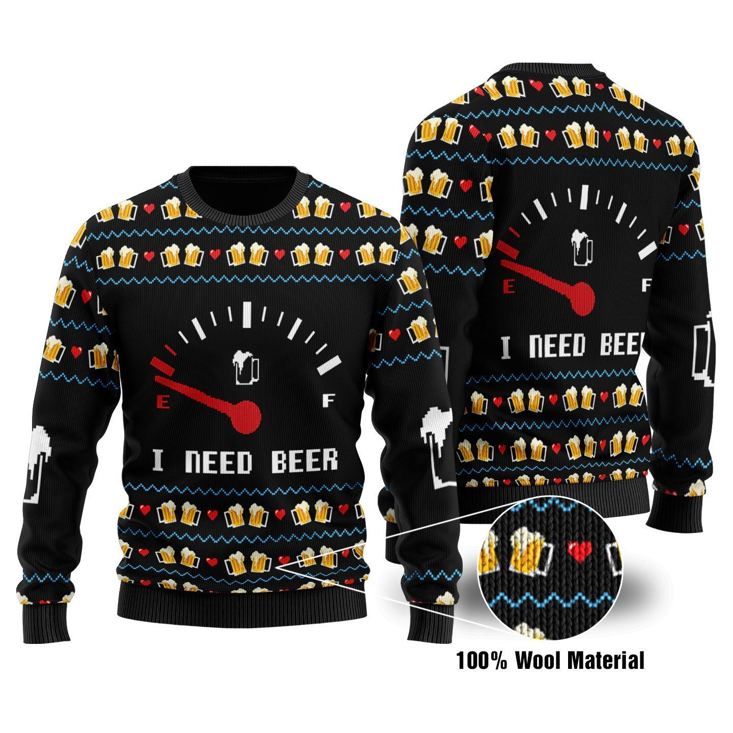 I Need Beer Ugly Christmas Sweater Perfect Holiday Gift