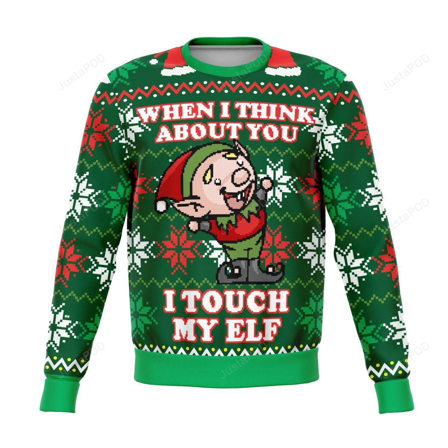 I Touch My Elf Offensive Ugly Christmas Sweater, Perfect Holiday Gift