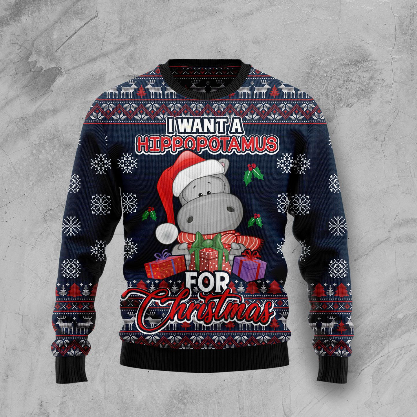 I Want A Hippopotamus Ugly Christmas Sweater, Perfect Holiday Gift