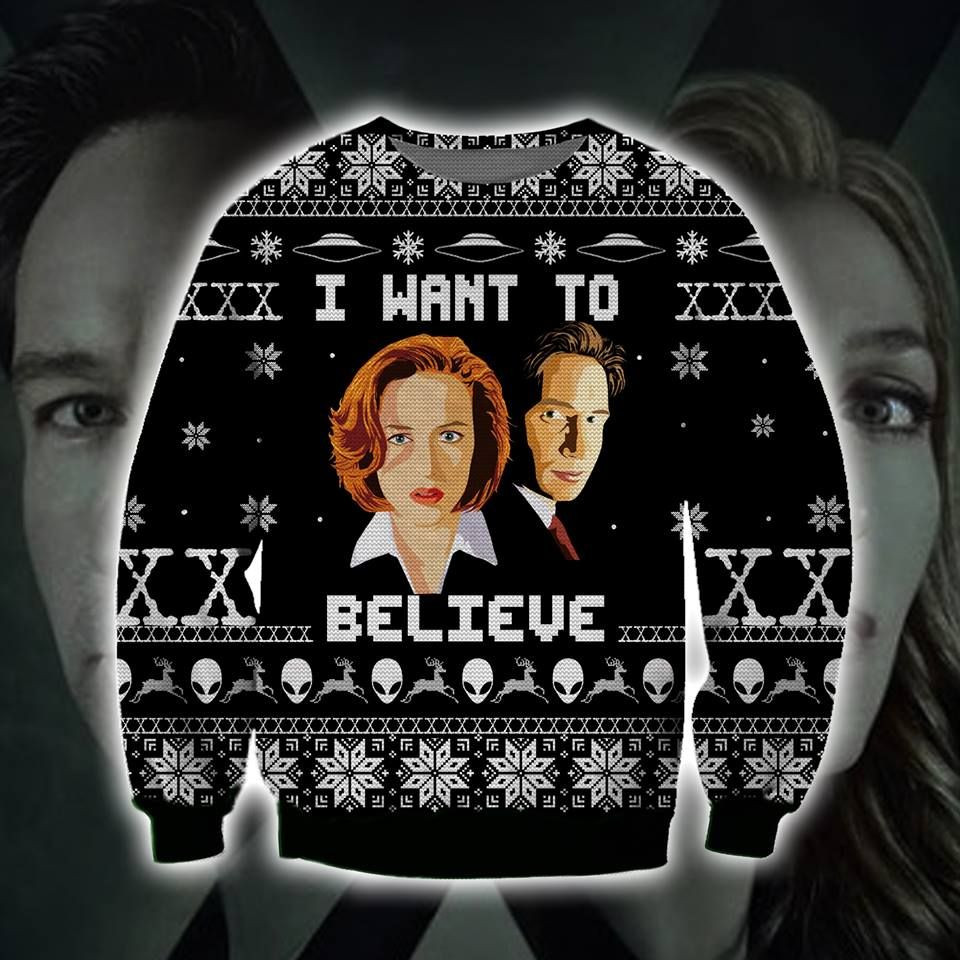I Want To Believe Knitting Pattern 3D Print Ugly Christmas Sweater