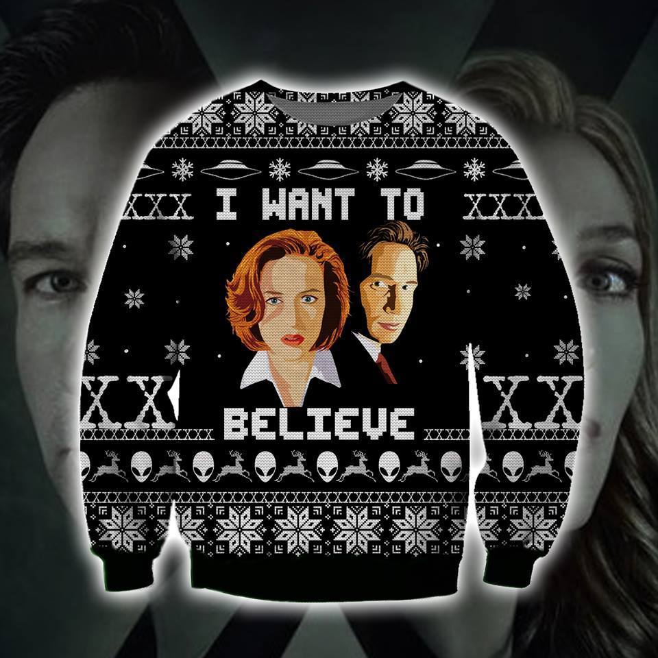 I Want To Believe Knitting Pattern 3D Print Ugly Christmas Sweater