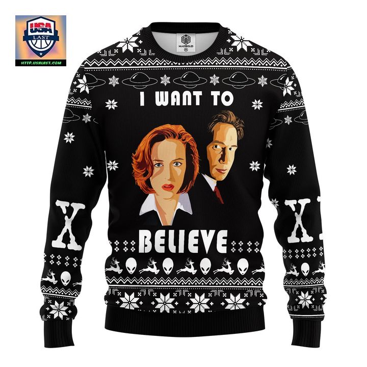 I Want To Believe Ugly Christmas Sweater Amazing Gift Idea Thanksgiving Gift