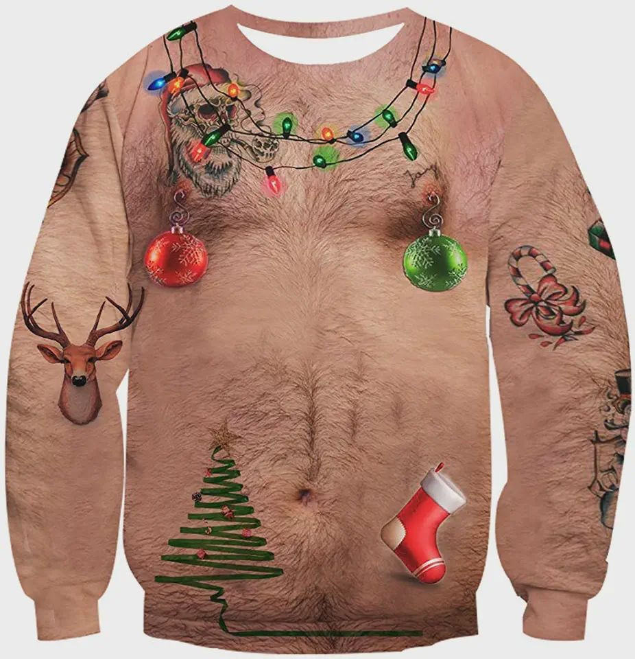 Idgreatim Unisex Ugly Christmas Sweater,