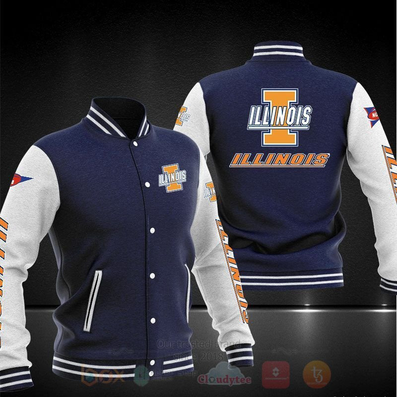 Illinois Fighting Illini Navy Varsity Baseball Jacket for Men & Women | NCAA Team Fan Gift