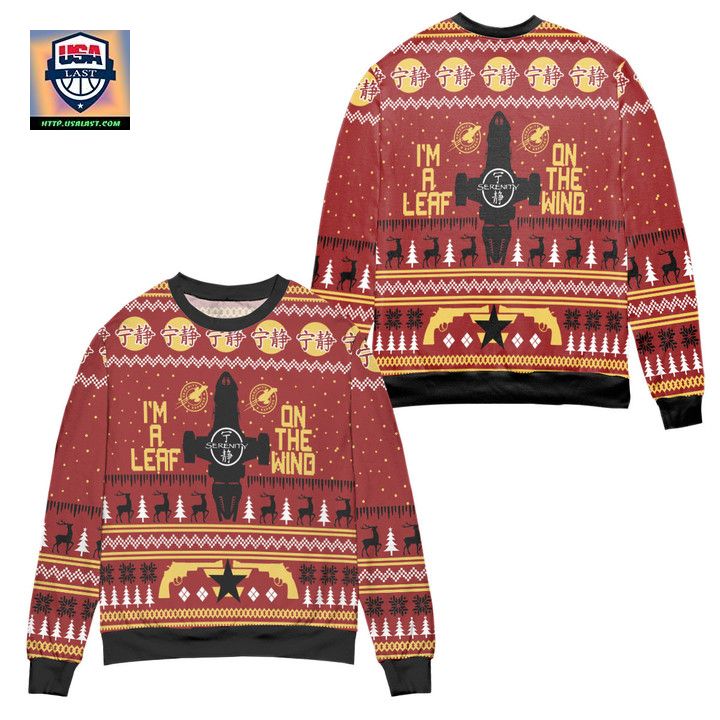 Im A Leaf On The Wind Serenity Ugly Christmas Sweater Red