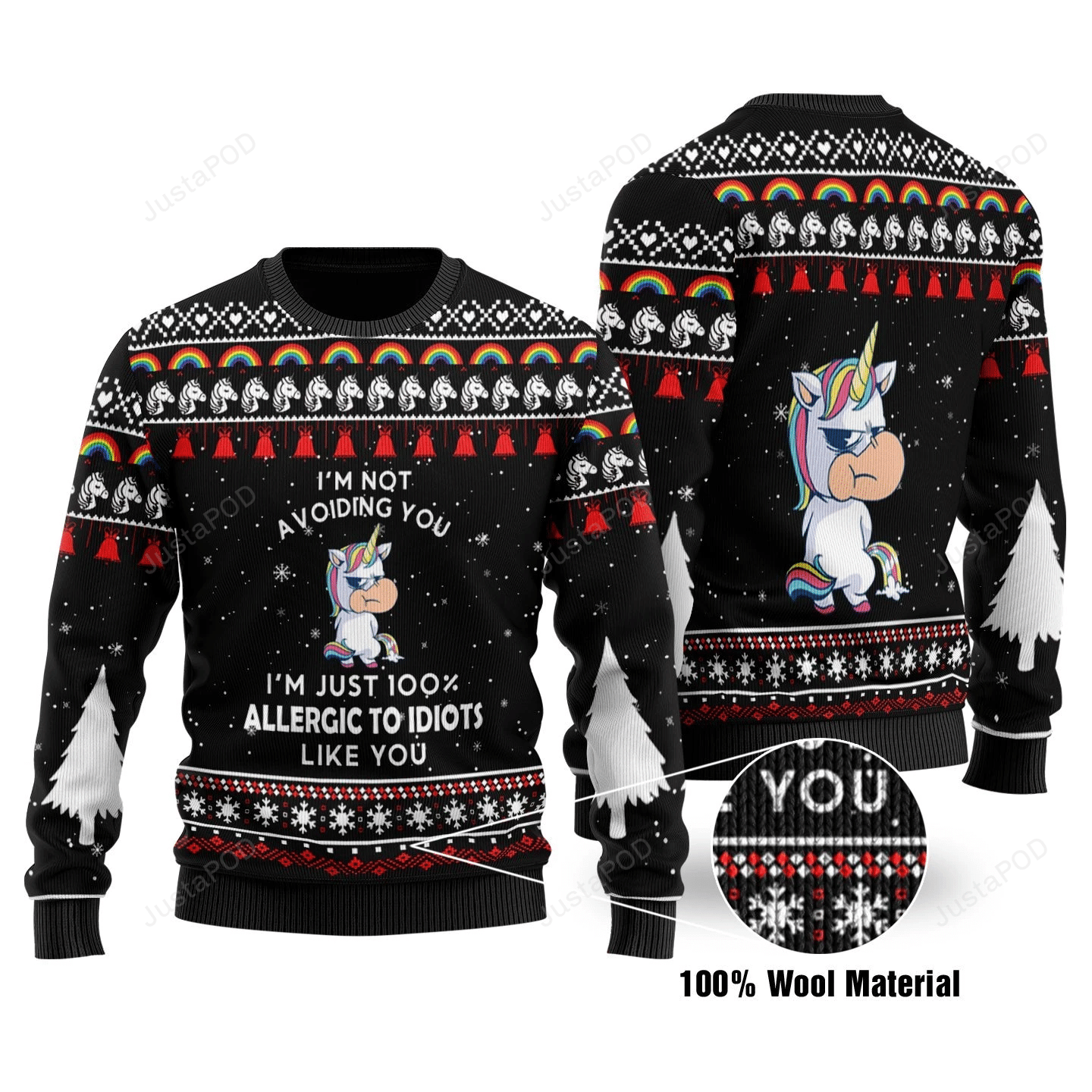 I'M Not Avoiding You Unicorn Ugly Christmas Sweater, Perfect Holiday Gift