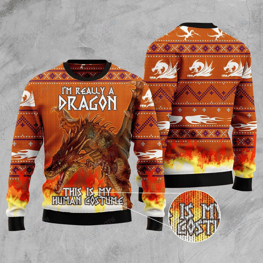 Im Really A Dragon Ugly Christmas Sweater, Perfect Holiday Gift
