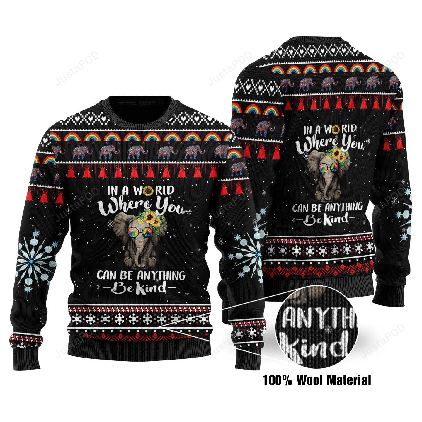 In A Word Where You Can Be Kind Ugly Christmas Sweater, Perfect Holiday Gift
