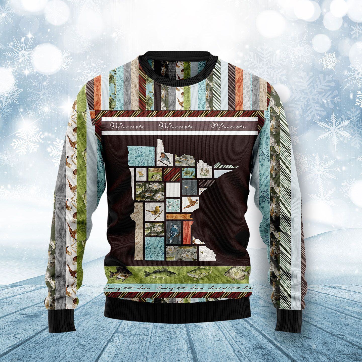 In The Deep Heart Of Minnesota Ugly Christmas Sweater, Perfect Holiday Gift