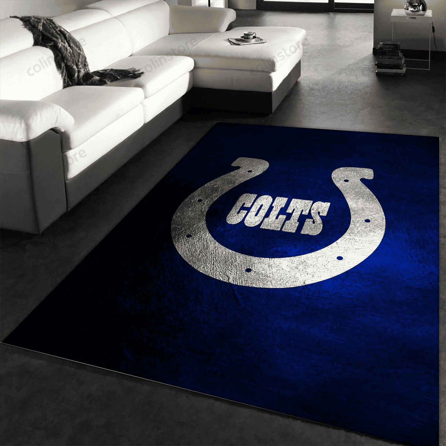 Indiana Colts Rectangle Area Rug – Full Print Carpet For Living Room & Bedroom Home Decor