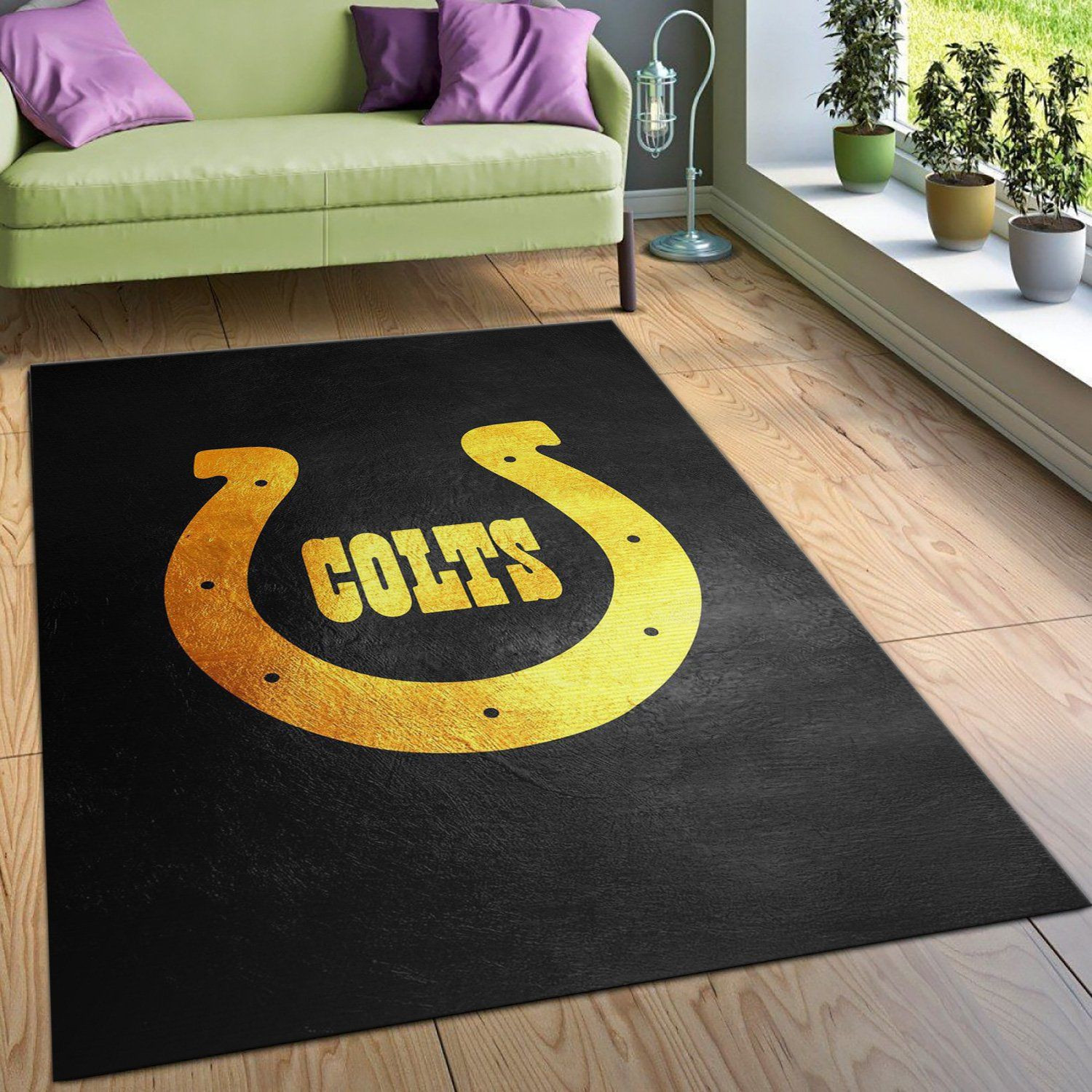 Indiana Colts Rectangle Area Rug – Full Print Carpet For Living Room & Bedroom Home Decor