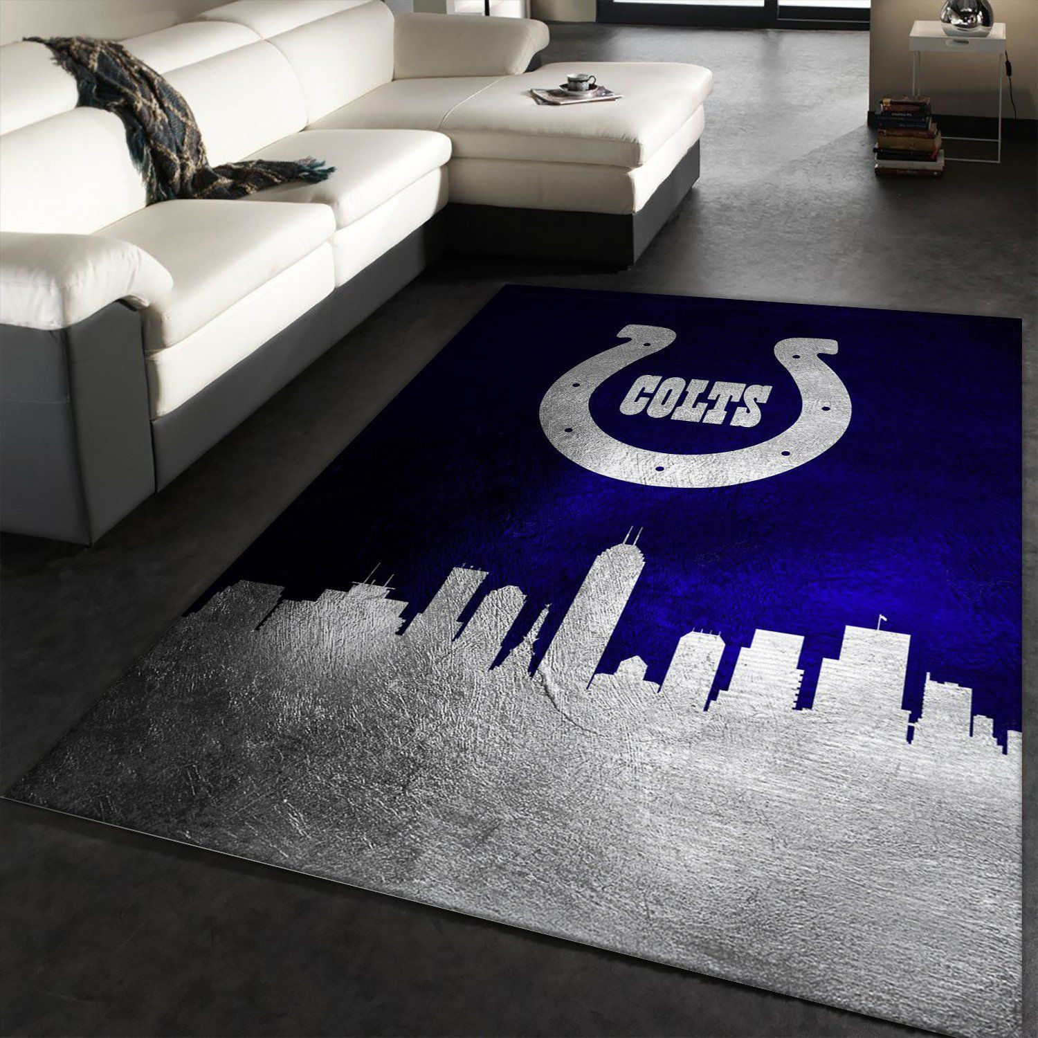 Indiana Colts Skyline Rectangle Area Rug – Full Print Carpet For Living Room & Bedroom Home Decor